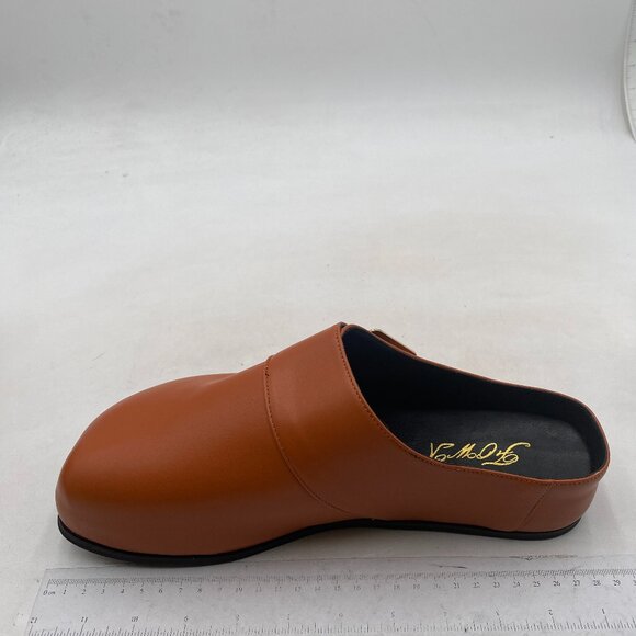 FOWTWomen's Prim Clog Round Toe flats Brown Shoes - Picture 1 of 7